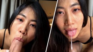 My Japanese throat belongs to him - I swallow his sperm - POINT OF VIEW 4K