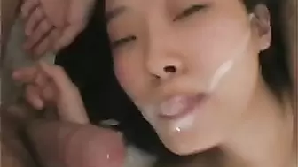 Amateur Asian teen girlfriend fucked hard with facial shot