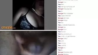 Omegle Asian Female Mastuabte and Shows Tits for the Black D