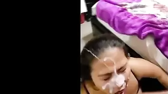 Huge Facial Cum Load on this Beauty Asian Babe