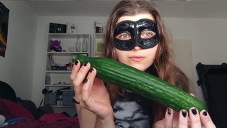 18yo YOUNGSTER RIDES MASSIVE CUCUMBER!!! Small Boobs, Shy Youngster, Perfect body Homemade Teeny