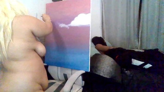 Awkward Thai Camgirl Paints Naked