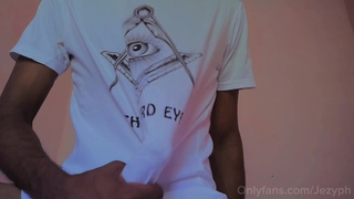 Sweet Dude Climax Through His Shirt After Edging His Wet Dong And Likes his Loud