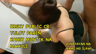 Pinay Sexy Youngster Sa Public CR Di Napigilan Umungol Muntik Na Mahuli