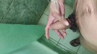 gigantic meat cum-shot in the shower