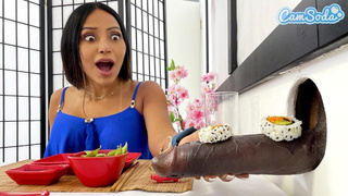 Enormous Tit Lezbo MILFs Sushi Glory Hole Experience - BBC Bj and Hot Chinese Youngster