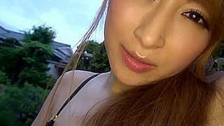 Dirty Asian bitch, Reira Aisaki, uses a hard fucktoy to vibrate her humid vag - fabulous Japan!