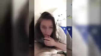 Amateur Teen Blowjob and Cowgirl Riding - he Cums inside