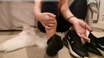 Bitch Takes her Socks off after 12 Hours Walk