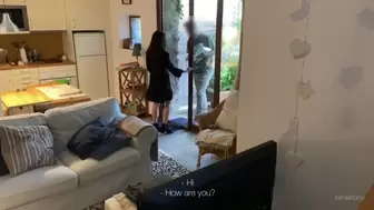 SPY CAM| Girl from Myteen.club Order Anyme Costume and Mounts Delivery Lover while Bf is Working