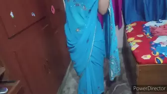 mother blue cute saree wear film