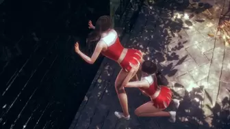 Sweet Chinese Cheerleader Licking her Lezzie Friend REAR-END