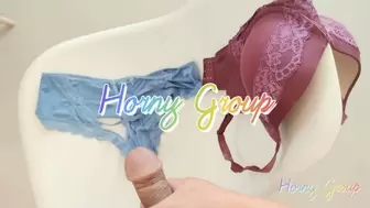 Male, Jerking off & Creampied with Large Dong, Charming Underwear - Horny Group