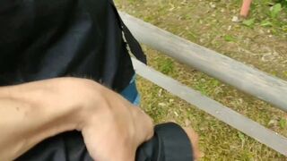 Stranger Brunette in the Public Park Accepts to Touch that Dick for $10. (Risky) PART one